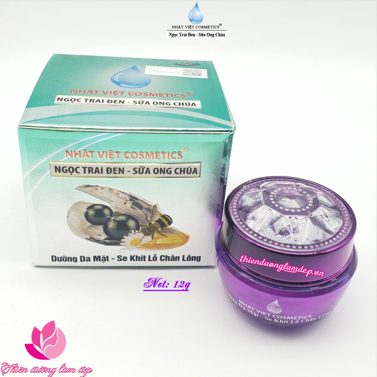 Kem dưỡng trắng da mặt Se khít lỗ chân lông kem ngọc Trai Đen V6 Mỹ phẩm NHẬT VIỆT COSMETIC 12g