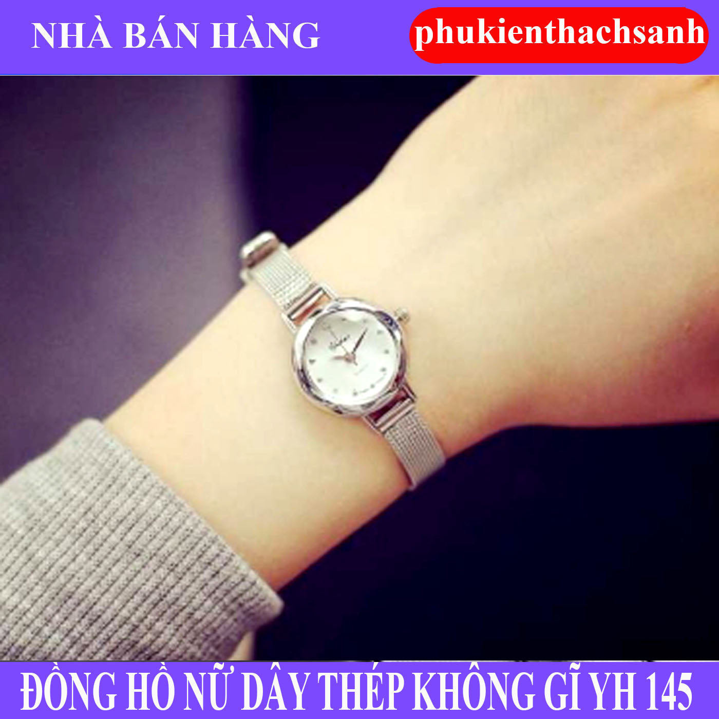 Đồng hồ nữ dây thép không gỉ Yehao YH145