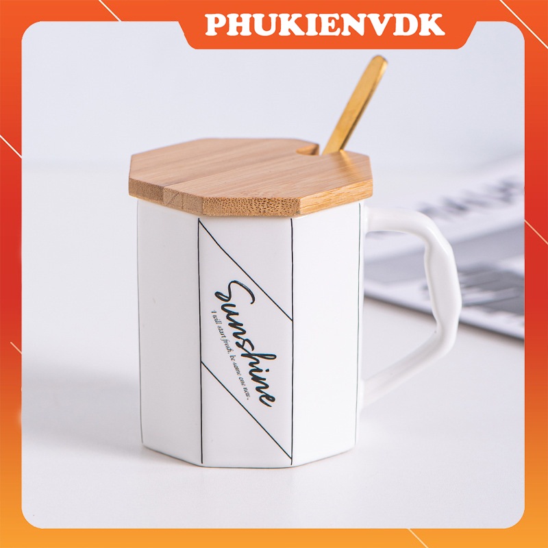 Ly cốc sứ cốc đôi quà tặng cao cấp phong cách bắc âu