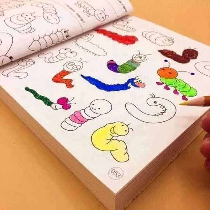 Sách tô màu 5000 hình tặng 12 bút chì màu cho bé thỏa sức sáng tạo