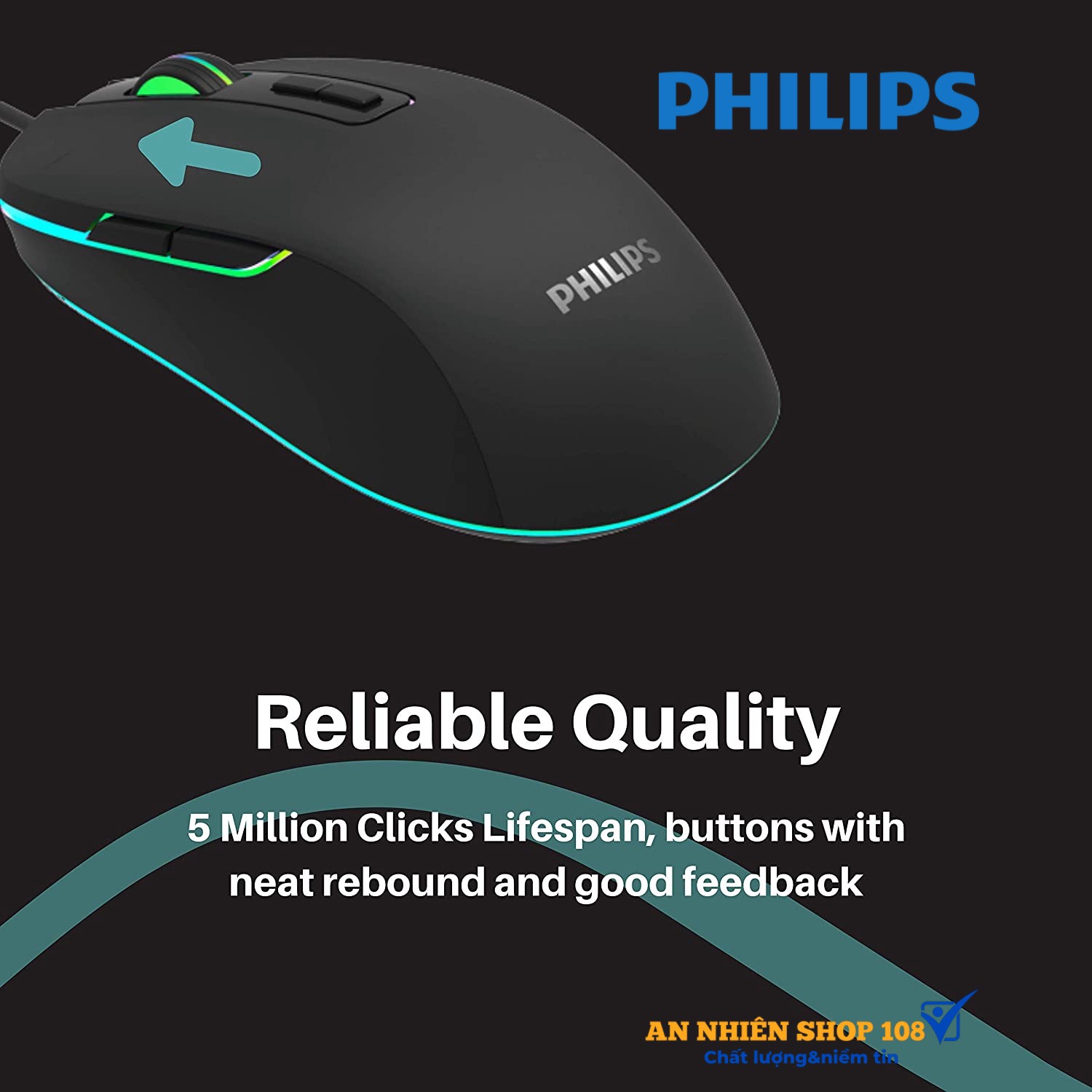 CHUỘT Philips SPK 9414 ĐEN USB (G414)