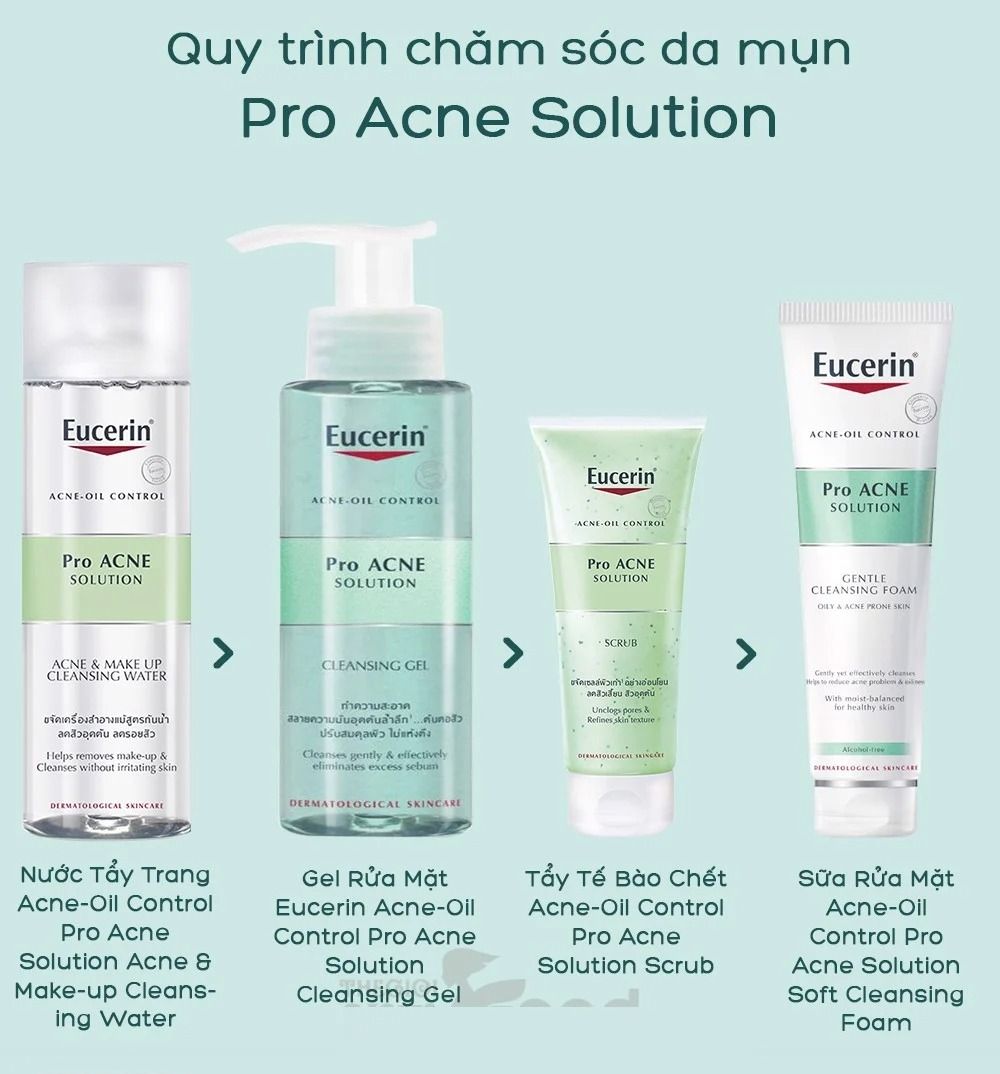 Sữa Rửa Măt Tạo Bọt Kiểm Soát Dầu Eucerin Acne-Oil Control Pro Acne Solution Soft Cleansing Foam