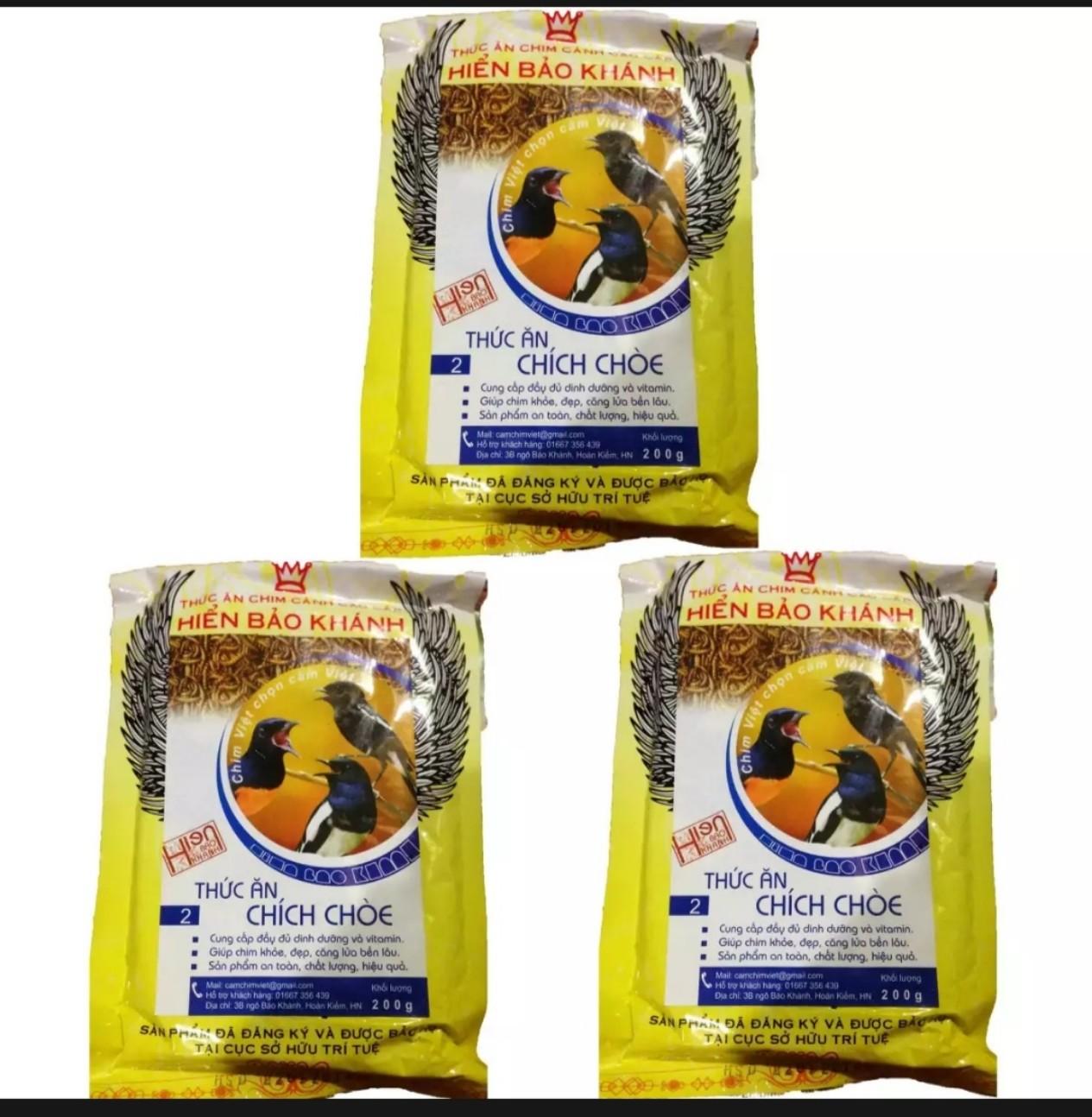 Combo 3 bịch Cám Hiển Bảo Khánh Chích Chòe Căng Lửa (Số 2) 200g.