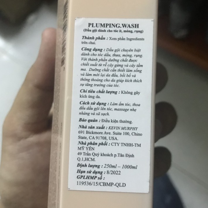 Dầu gội xả chống rụng tóc Kevin Murphy Plumping 250ml