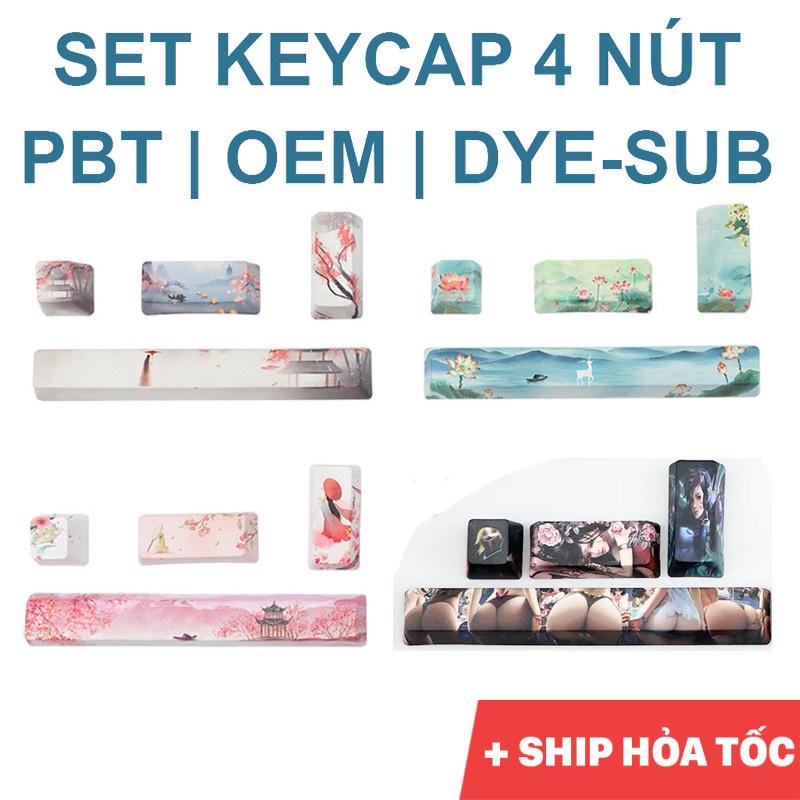 Set Keycap Lẻ Nhựa PBT cao cấp, Profile OEM, in Dye-Sub 6.25U nút Space Bar + Enter + ESC 5 mặt cực đẹp