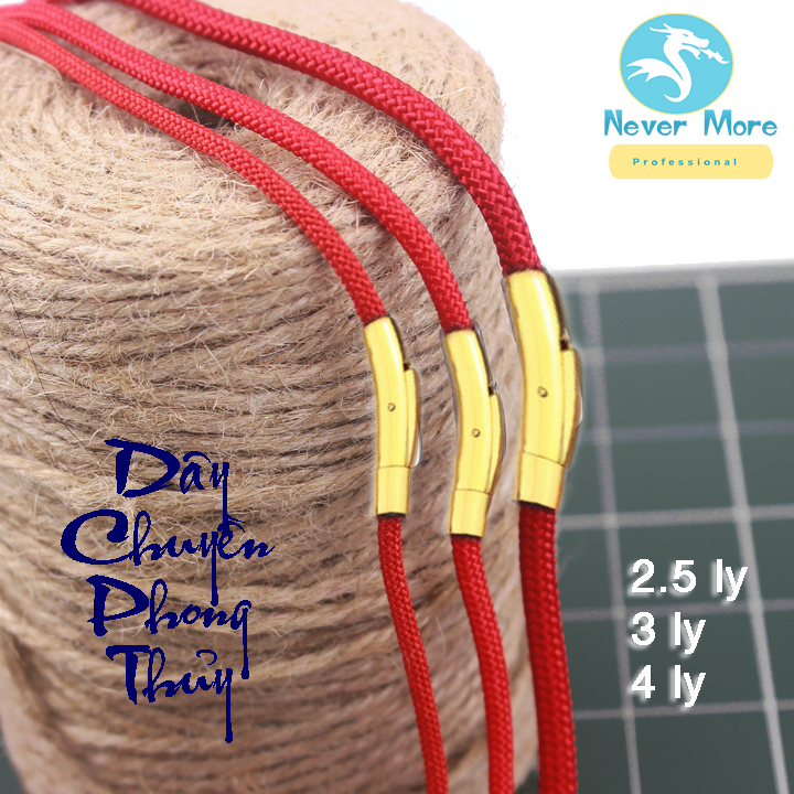 Dây chuyền Dù Thái Lan cao cấp màu đỏ khóa titan vip màu vàng - siêu đẹp, siêu sang, chuẩn thời trang