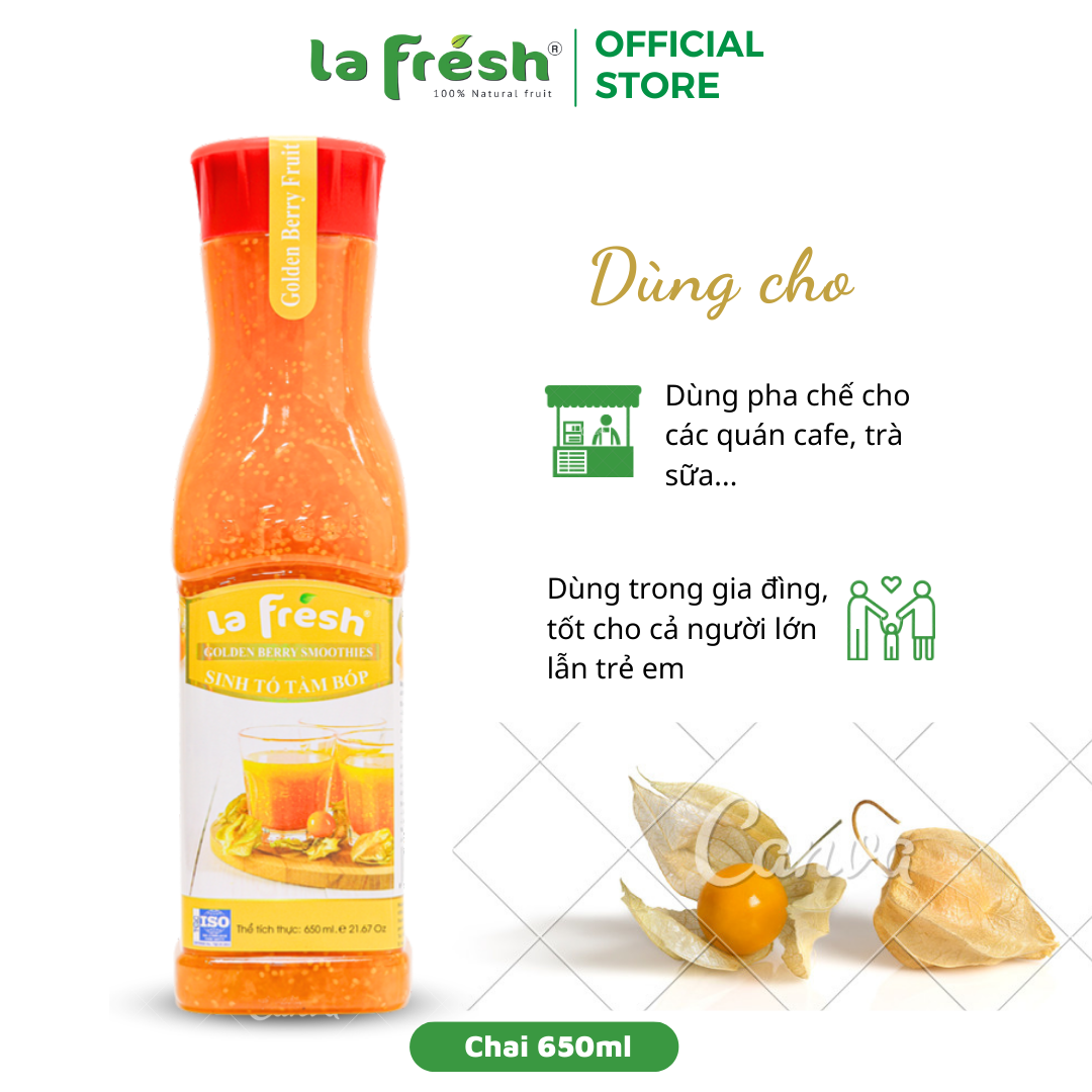 Sinh Tố Tầm Bóp Lafresh Đà Lạt Chai 650ML