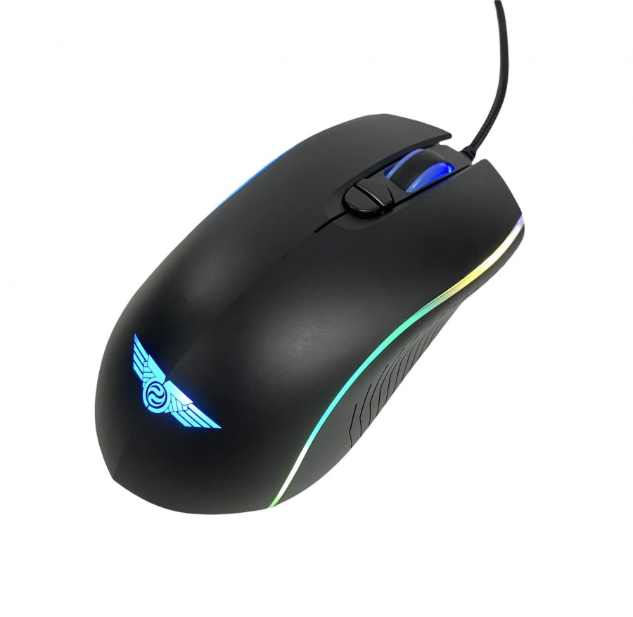 Optical mouse computer wired gaming rgb newmen gx9-bk -usb/7 button/400-14400dpi/acc 30g/pixart pmw3330-warranty 24 months-genuine goods safety mart official