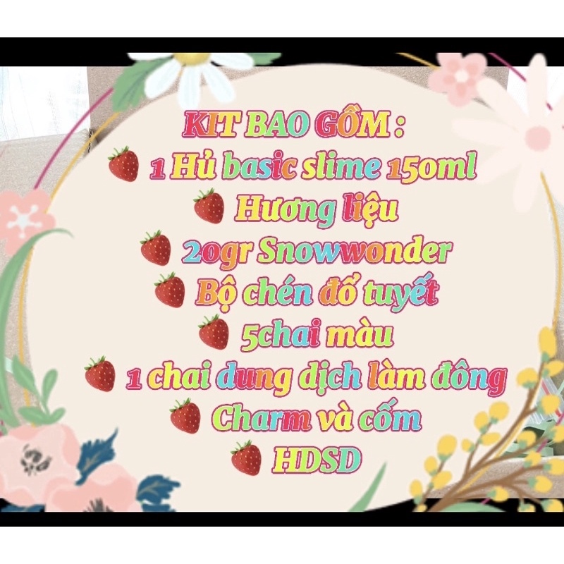 Bộ Kit Slime Mây kèm HDSD ( Tuyết mịn - Tuyết mỹ)