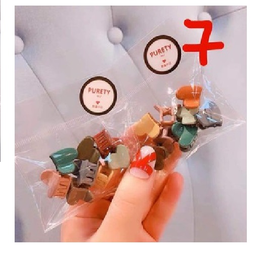 Sét 8 cặp tóc xinh yêu cho bé, túi 8 cặp tóc cho bé, cặp tóc bé gái, cặp tóc mái cho bé