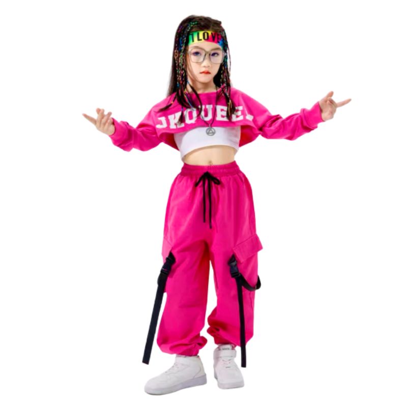 Bộ đồ bé gái phong cách hip hop chuẩn ảnh 10-30kg xhn1300