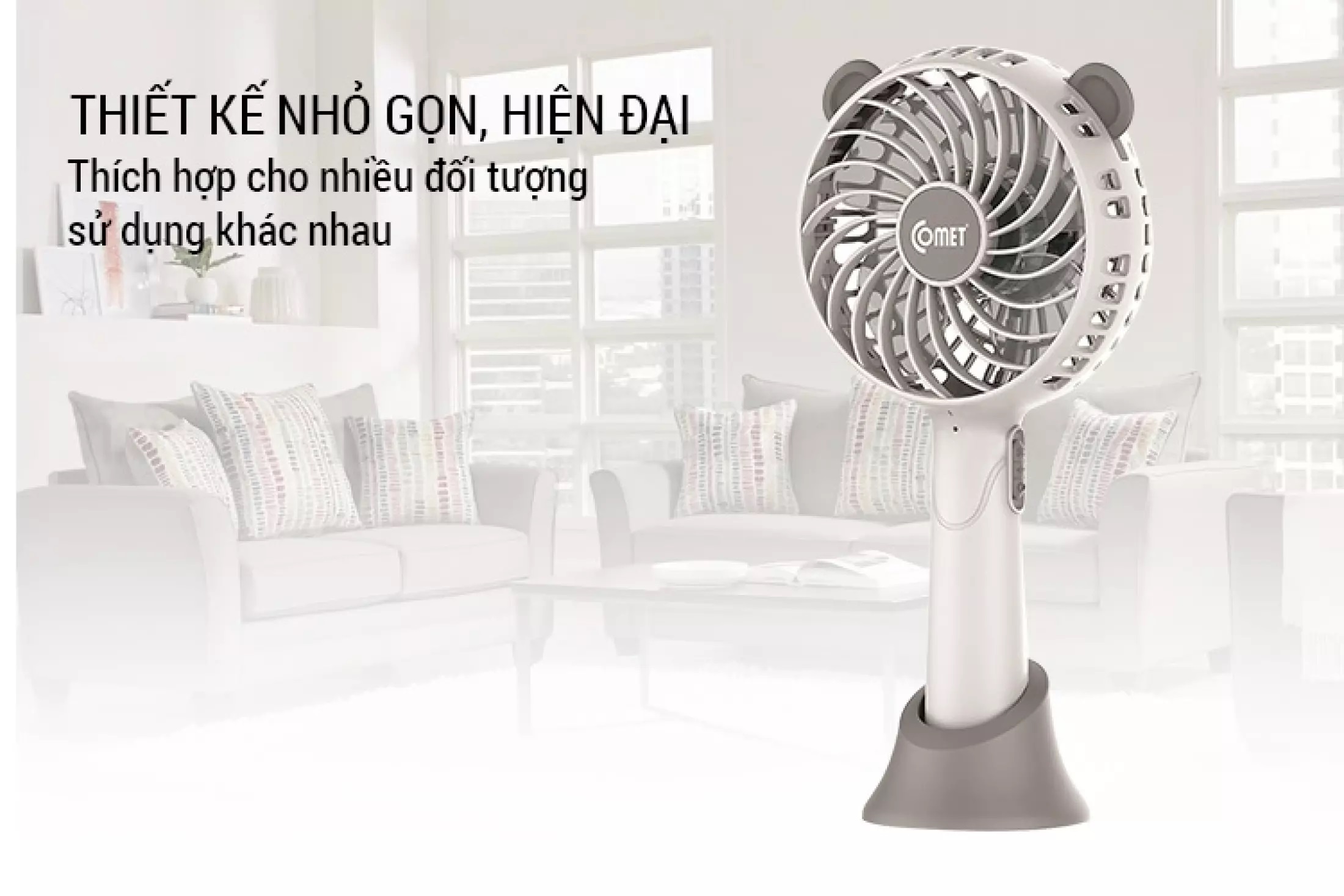 Quạt Sạc Cầm Tay Comet CRF0804