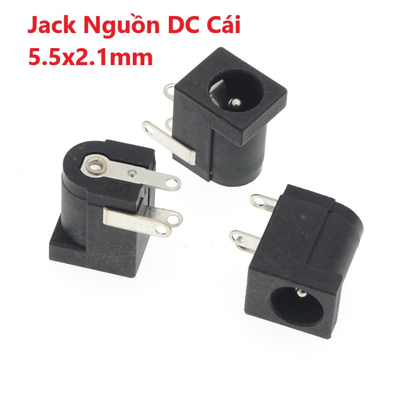 Jack nguồn DC Đực, Cái 5.5x2.1mm, Jack DC cái có ốc vặn