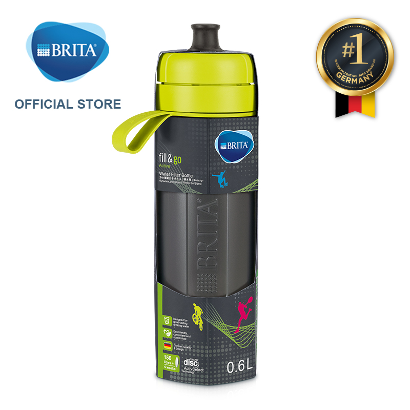 Bình lọc nước BRITA Active Lime 600ml (có sẵn 1 đĩa lọc Microdisc) - Thương hiệu đến từ Đức