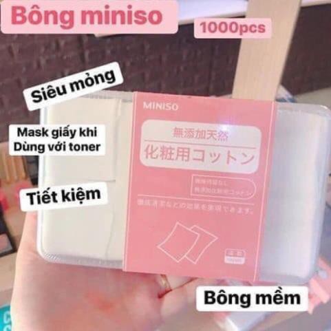 [GIÁ SỈ] Bông tẩy trang Miniso Nhật Bản 1000 miếng
