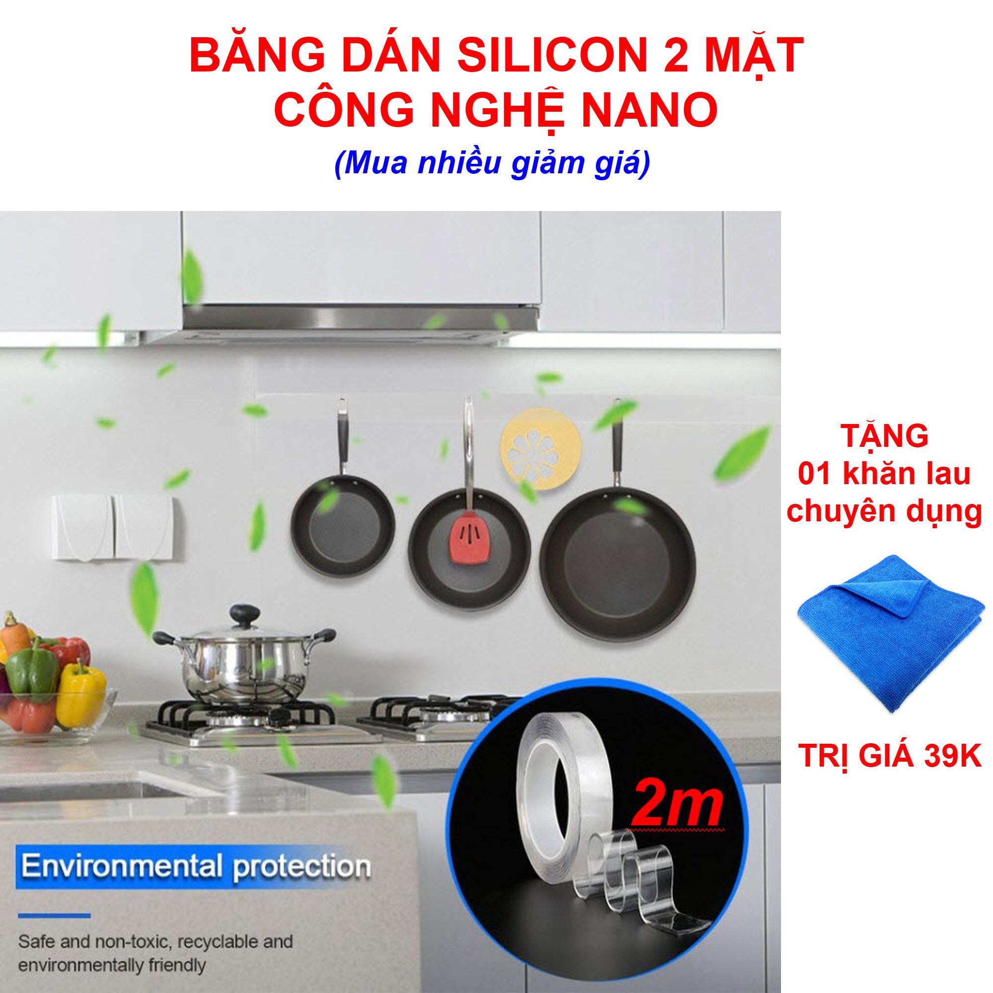 Cuộn Băng Keo Trong Suốt Dán Siêu Dính Chịu Lực Cả 2 Mặt Dính Trên Mọi Bề Mặt - Băng keo 2 mặt trong suốt cuộn dài 2m trên mọi bề mặt siêu chắc chắn-Băng Keo 2 Mặt Đa Năng Nano Treo Tường Keo dán Băng Keo Có Thể Giặt Có Thể Tái Sử Dụng