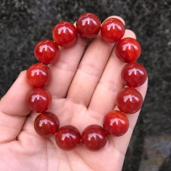 Vòng tay mã não đỏ thiên nhiên 16ly