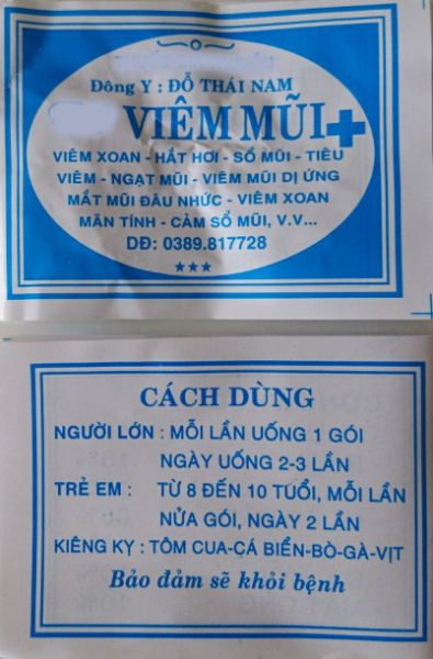 [HCM]100 Gói Viêm mũi Đỗ Thái Nam (Bột) Chính gốc