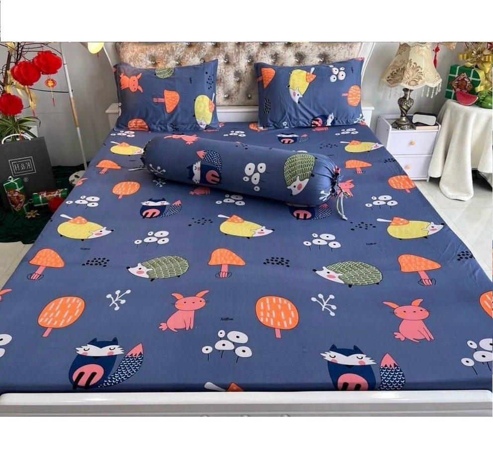 Drap bộ thun lạnh hình thú ,hình họa tiết , giá rẻ
