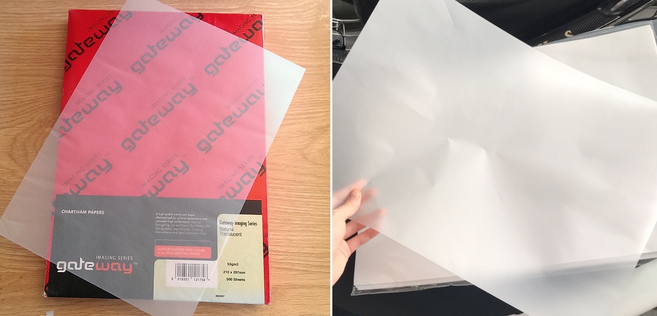 Giấy can A3, một xấp 20 tờ