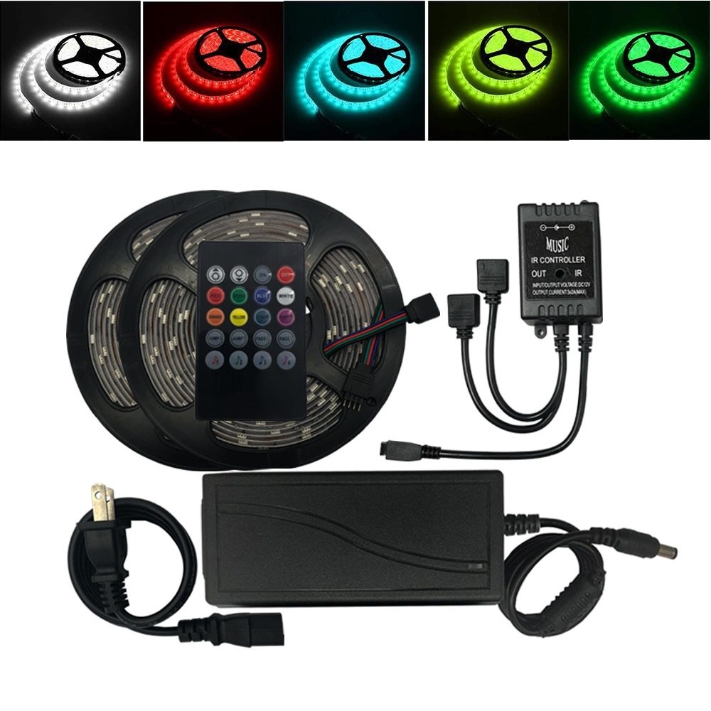 Bộ đèn 10m Led dây 5050 RGB có điều khiển cảm ứng âm thanh nhấp nháy theo nhạc