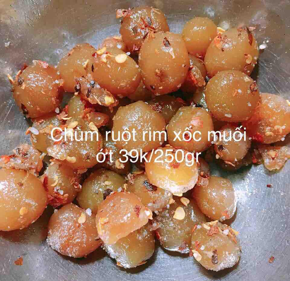 [HCM]Chùm ruột rim sốc muối ớt 250gr(tặng 1 con emoji lò xo)