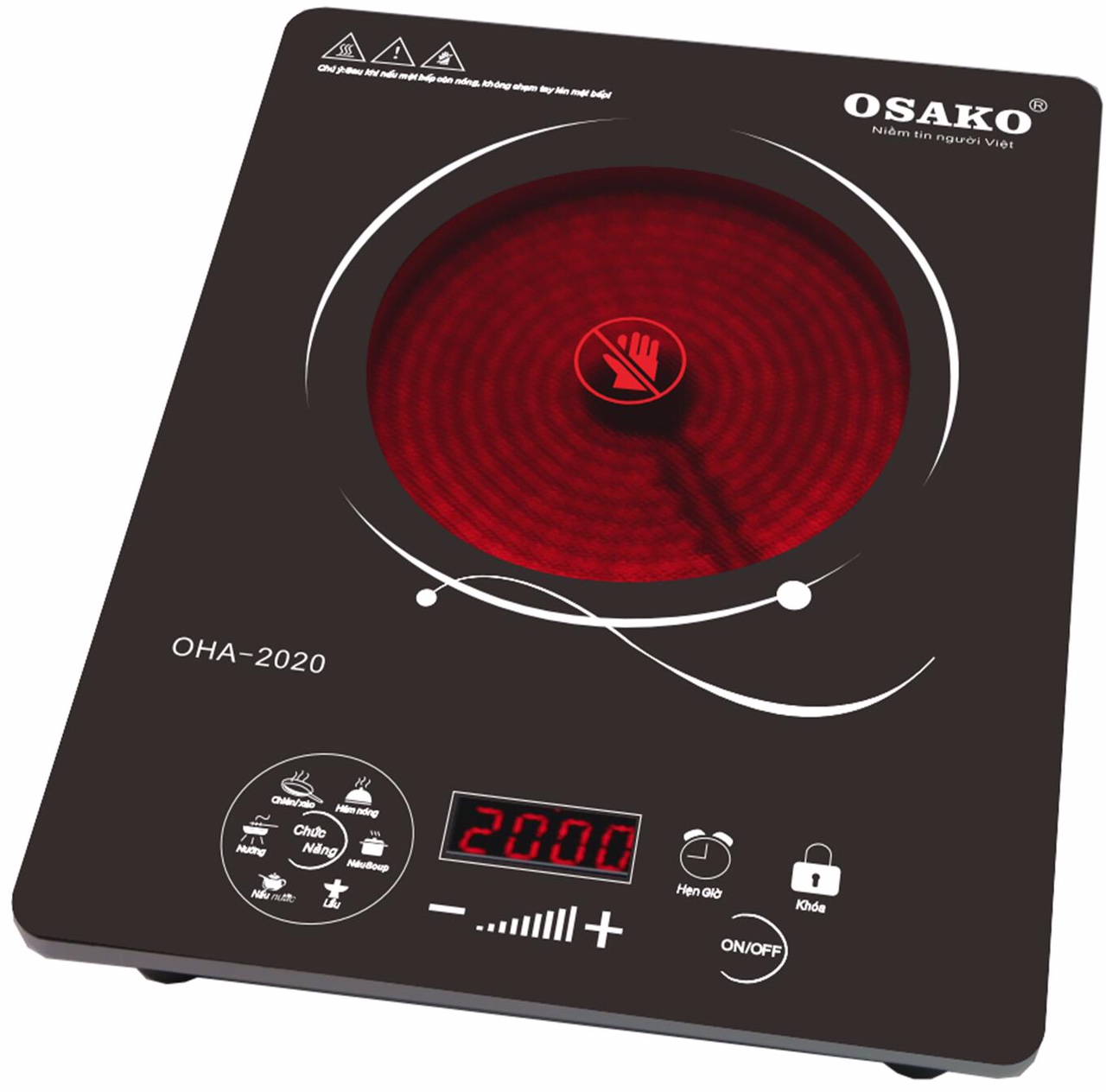Bếp hồng ngoại 2000W mặt kính Ceramic Osako OHA-2020