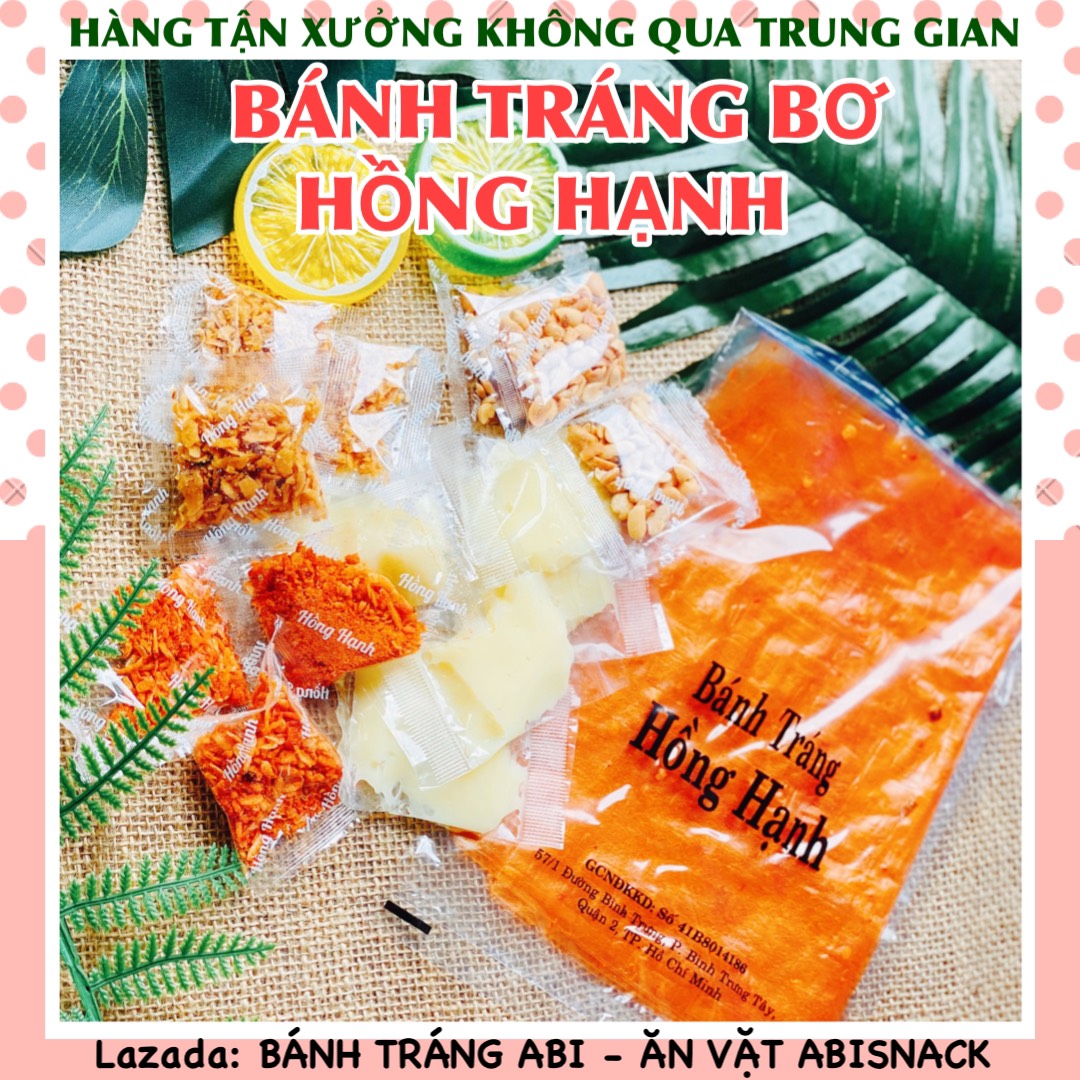 10bịch bánh tráng bơ Hồng Hạnh tép ruốc đậu phộng hành phi