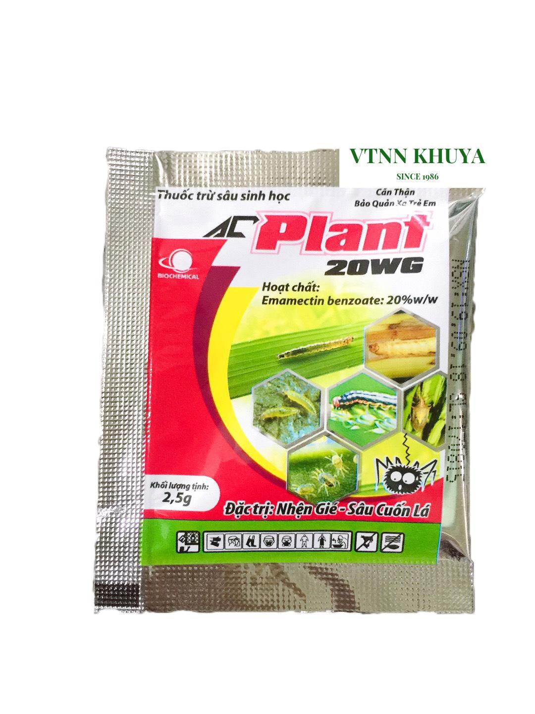 Thuốc trừ sâu sinh học ACPlant 20WG 2,5gr trừ Nhện và Sâu Cuốn Lá