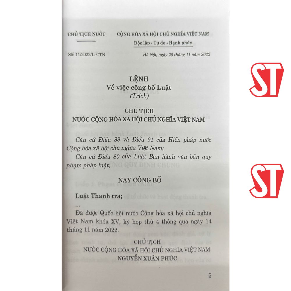 [Sách] Luật Thanh tra năm 2022