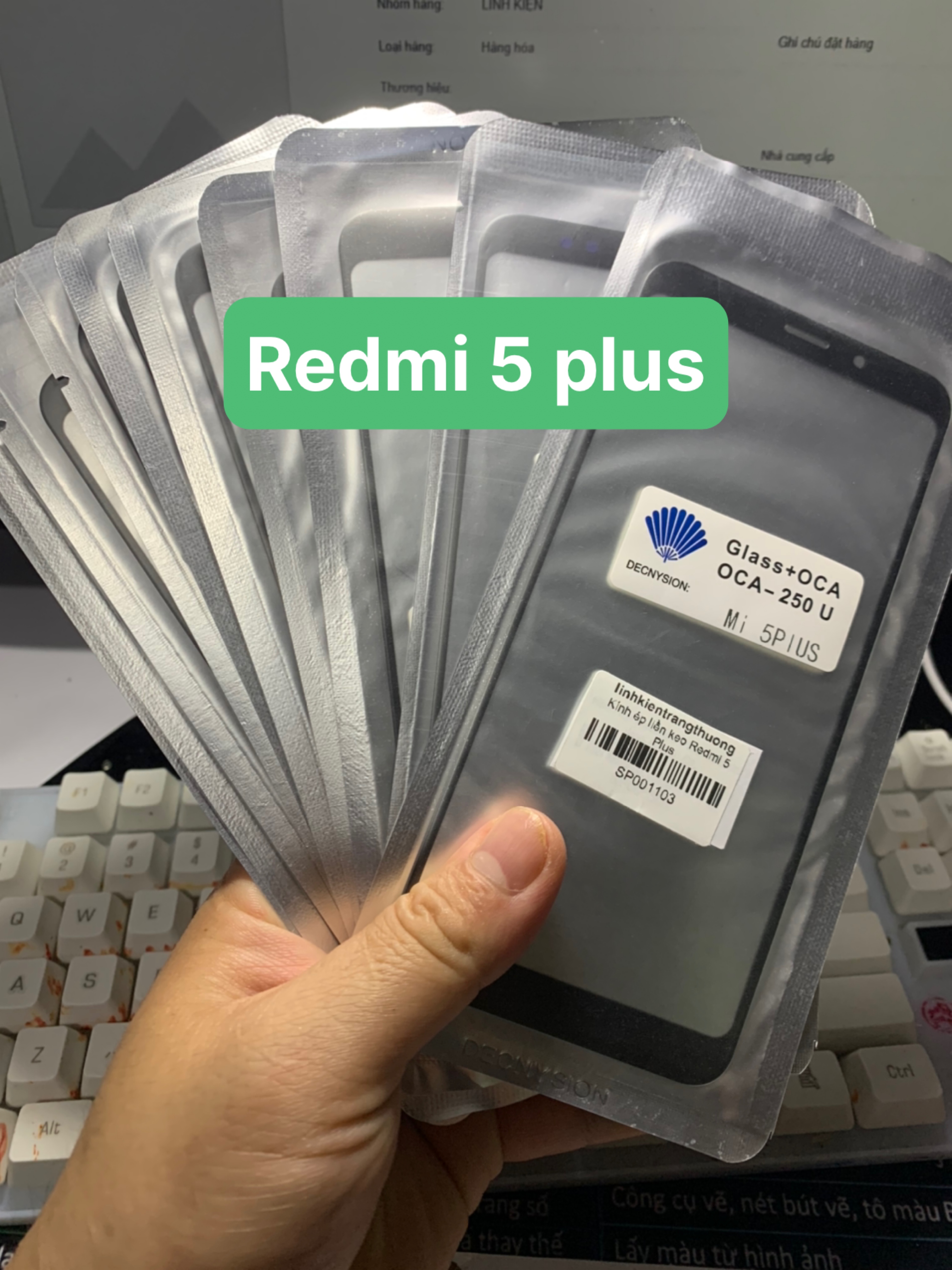 Kính ép liền keo xiaomi redmi 5 plus
