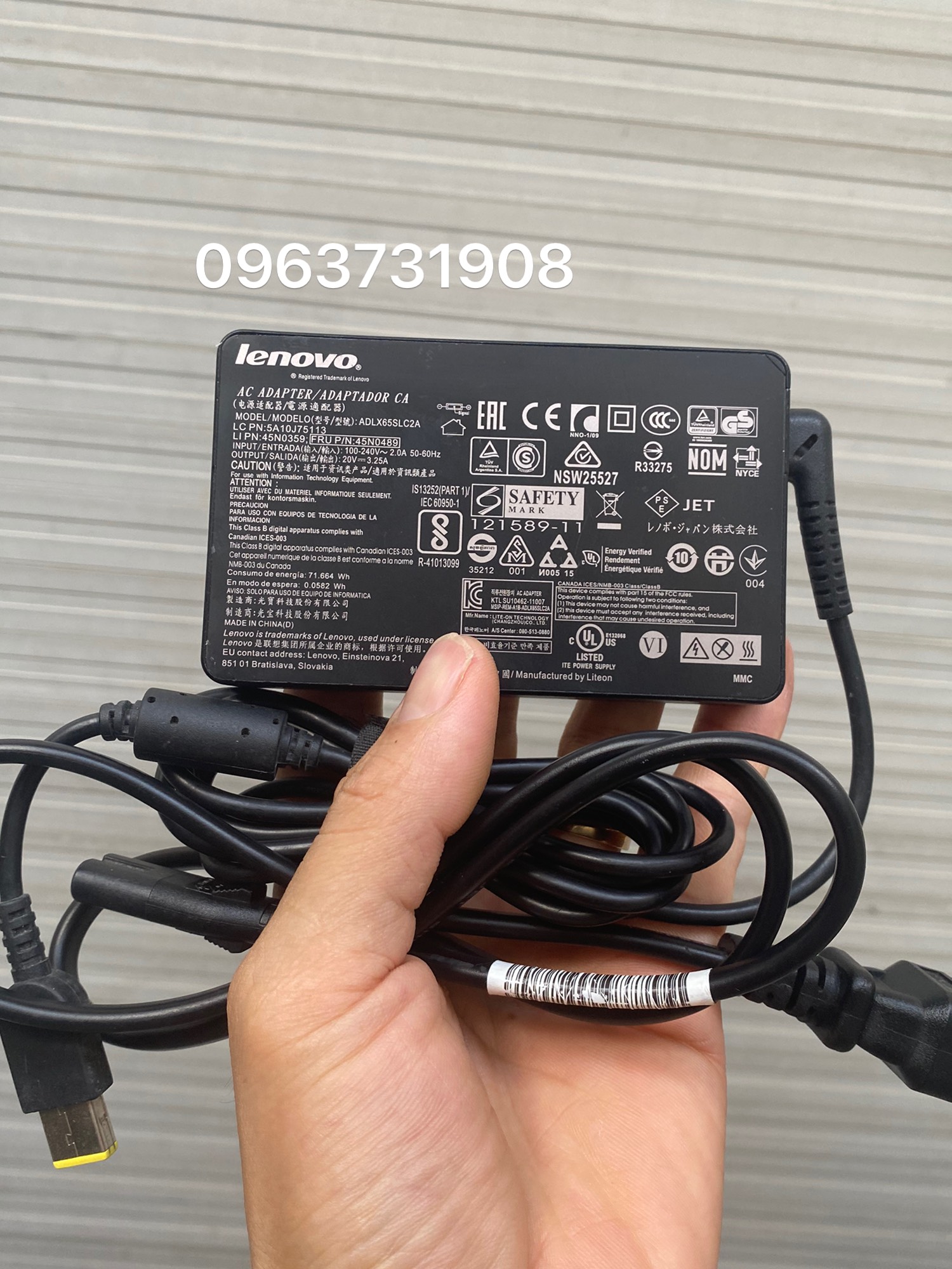 Sac laptop lenovo adlx65slc2a 20v-3.25a chính hãng