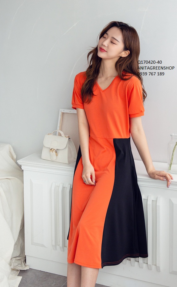 Q170420 ĐẦM THUN XÒE THIẾT KẾ