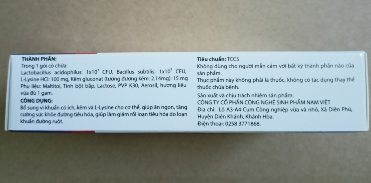 (Combo 10 hộp )Cốm vi sinh BIO LYZIN hộp 10 gói *1g