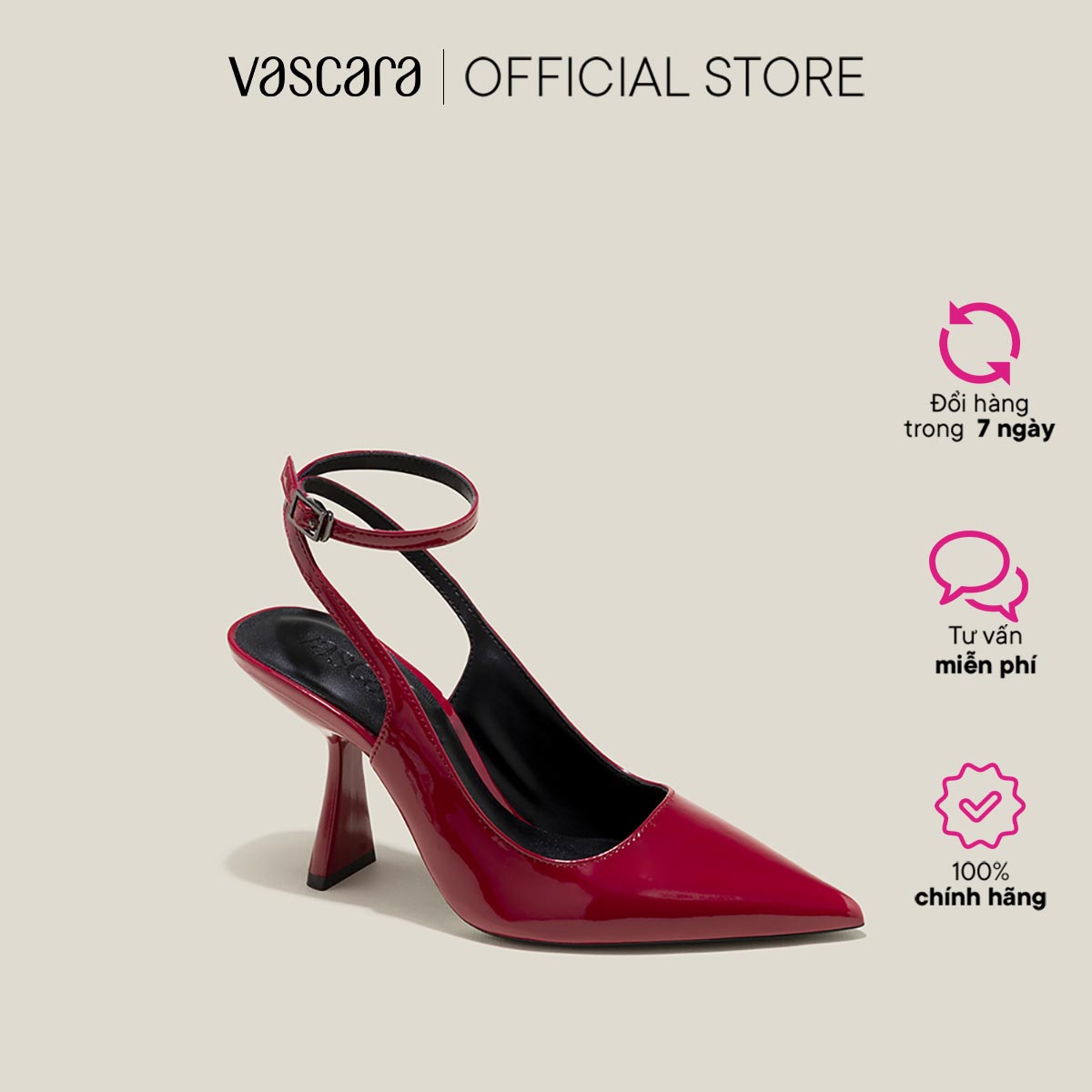 [Voucher 60K | 15.07 - 17.07] Vascara Giày Slingback Nhấn Quai Ankle Strap - BMN 0600