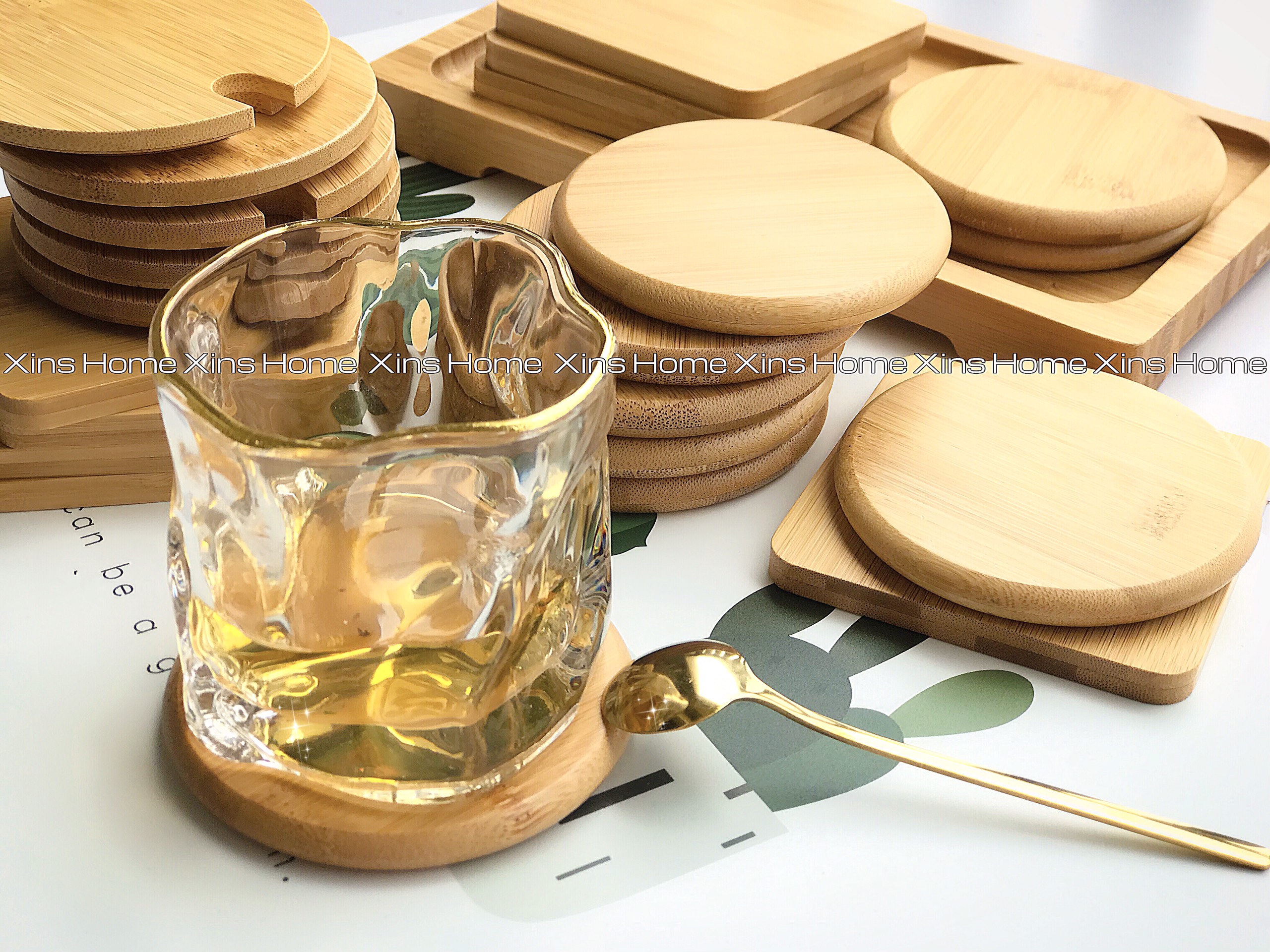 Nắp Đế Lót cốc ly bằng gỗ tre style Nhật