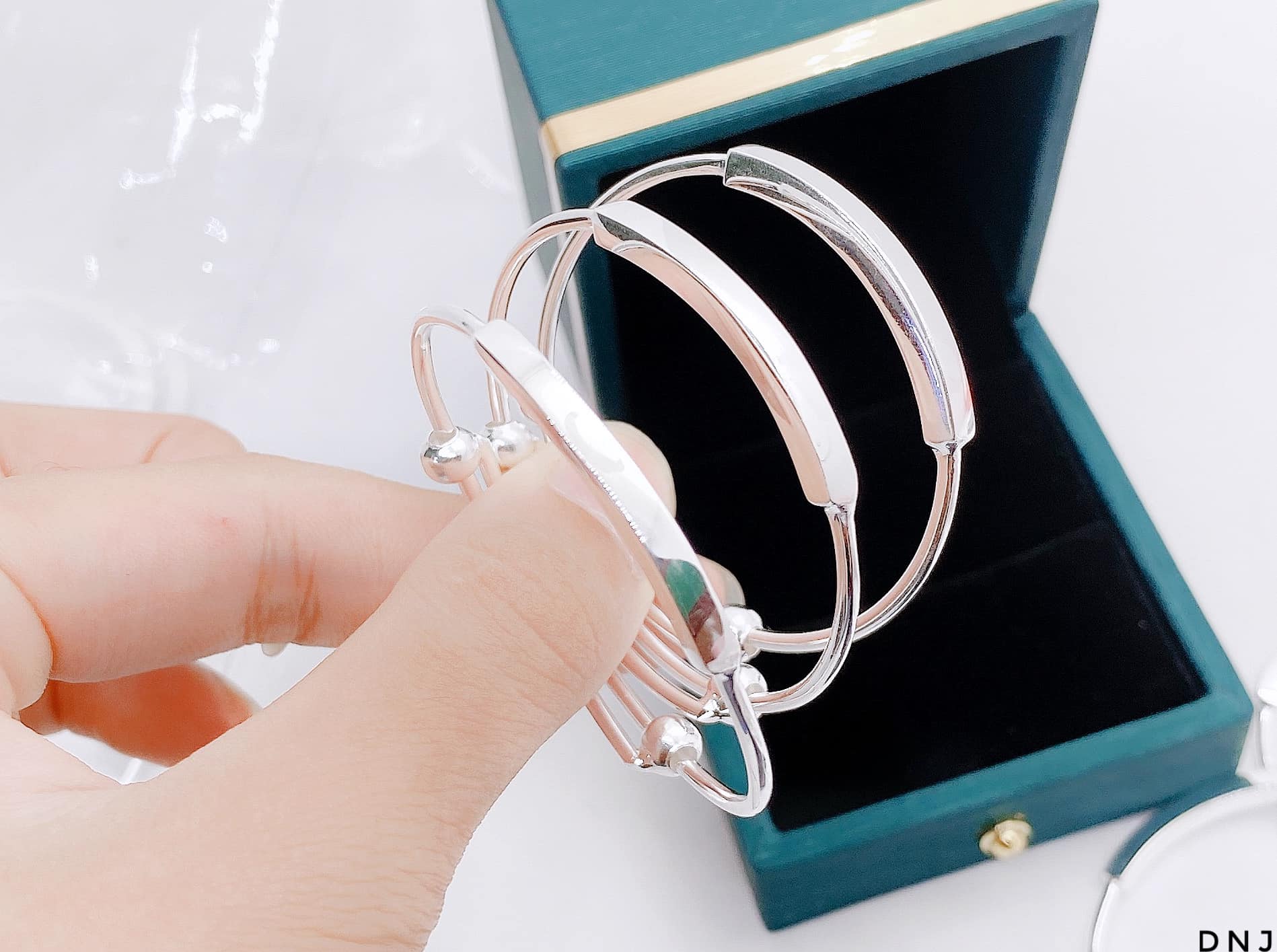 Lắc tay vòng bạc ta S99 khắc tên cho bé trai bé gái điều chỉnh size to nhỏ dễ dàng M145 vàng bạc an chi
