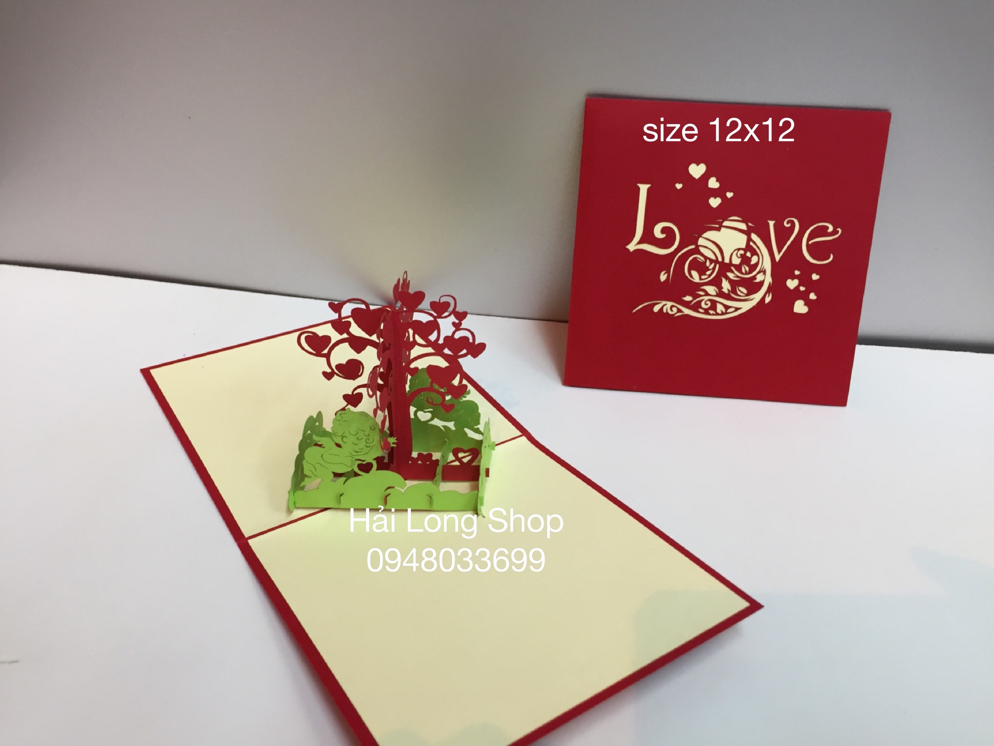 Cây Trái Tim 1 - Love - Flower - Thiệp 3D