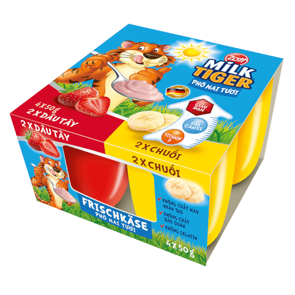 [Siêu thị WinMart] - ZOTT PM tươi Milk Tiger dâu chuối 50g*4