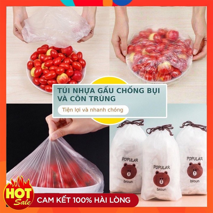 Set 100 màng bọc thực phẩm có chun co dãn tái sử dụng- loại dày dai - 100 màng bọc thực phẩm có chun co dãn tái sử