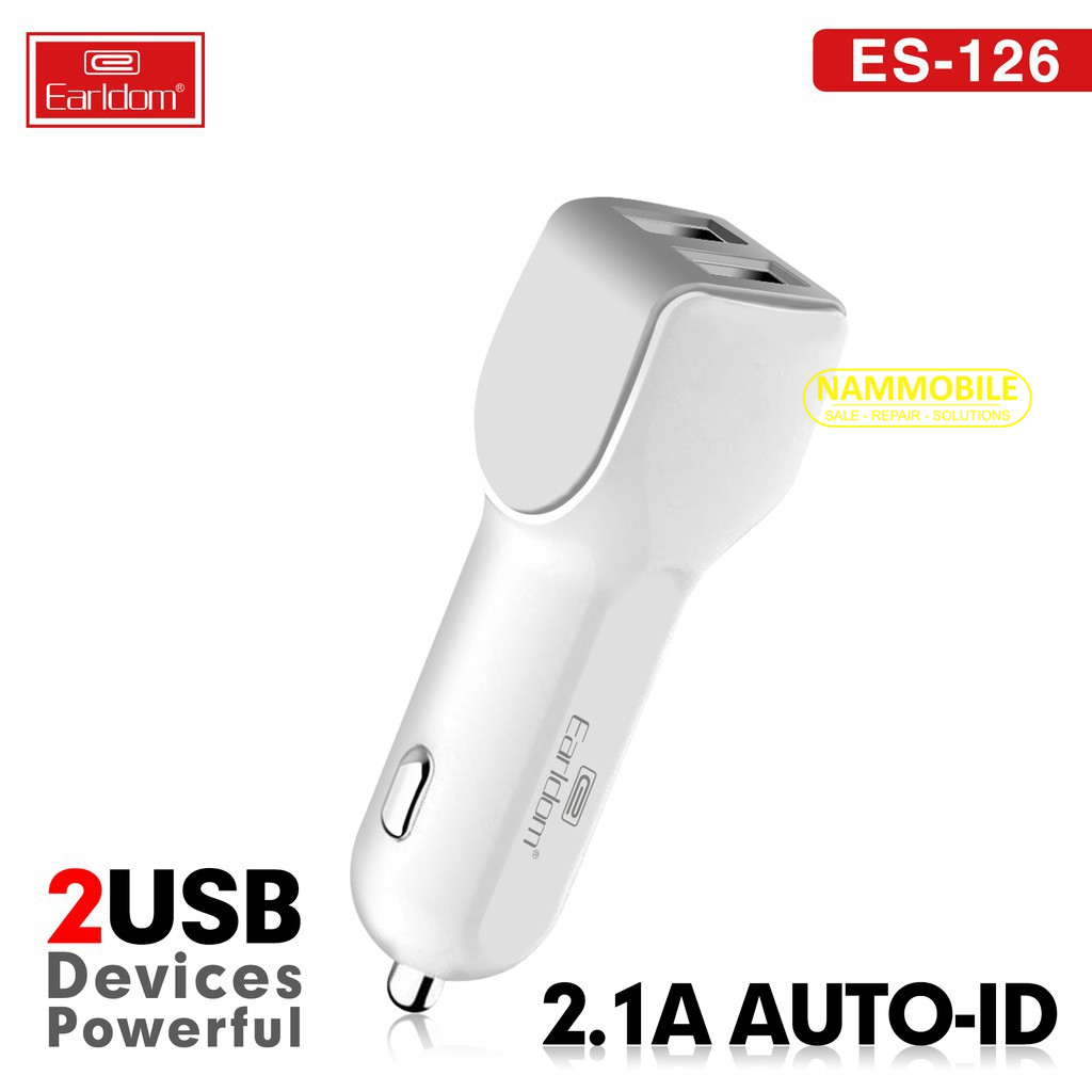 Cóc tẩu sạc nhanh xe hơi 2 cổng usb 2.1a earldom es-126 bảo hành 12 tháng