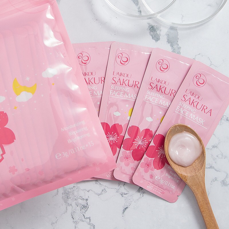 Mặt nạ ngủ hoa anh đào sakura laikou(set 15 gói nhỏ)