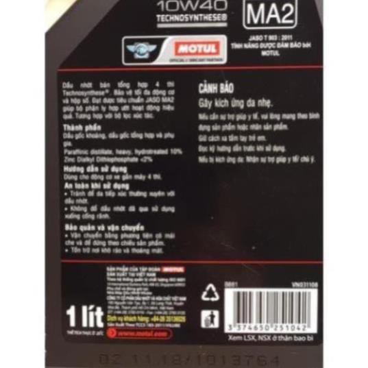 Dầu nhớt Motul 3100 SILVER 10W40 (1 lít)