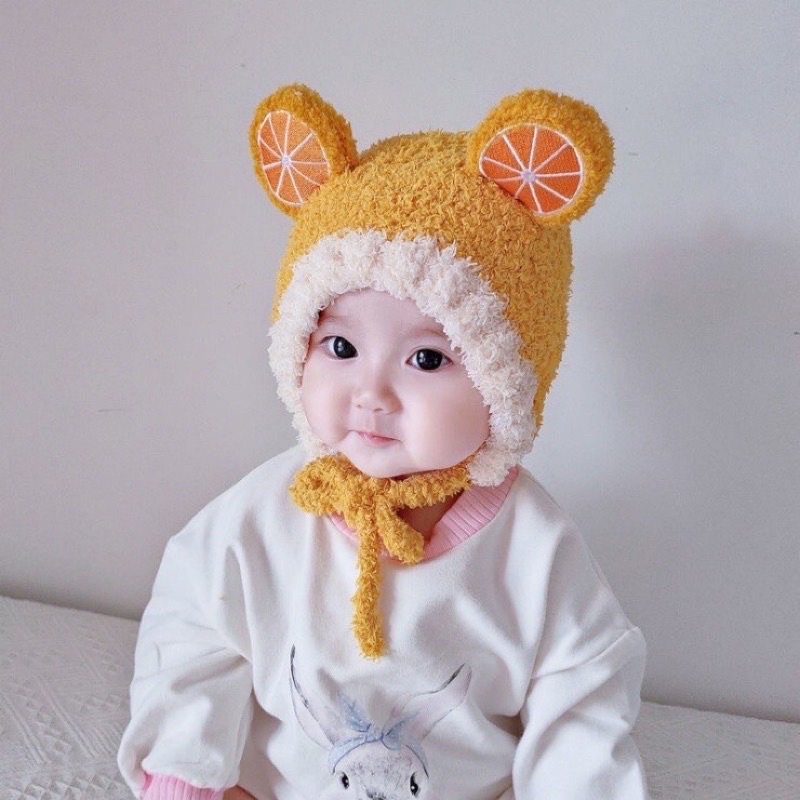 Mũ len xù hoa quả siêu đáng yêu cho bé từ 3 tháng đến 36 tháng