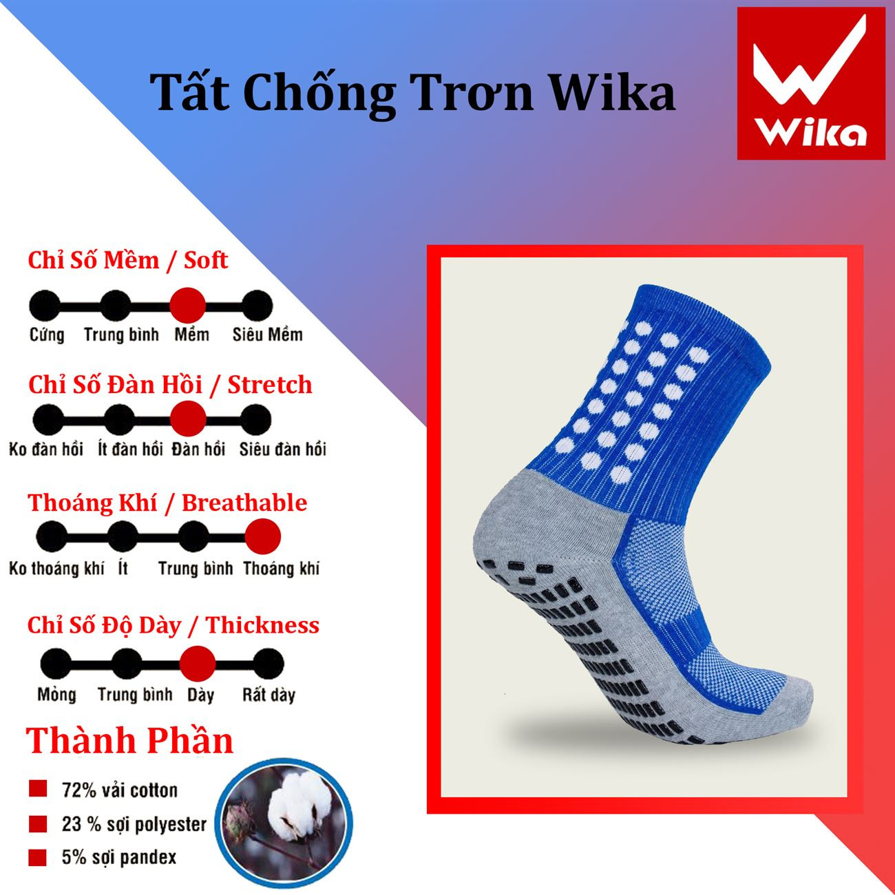 Tất Trống Trơn Wika