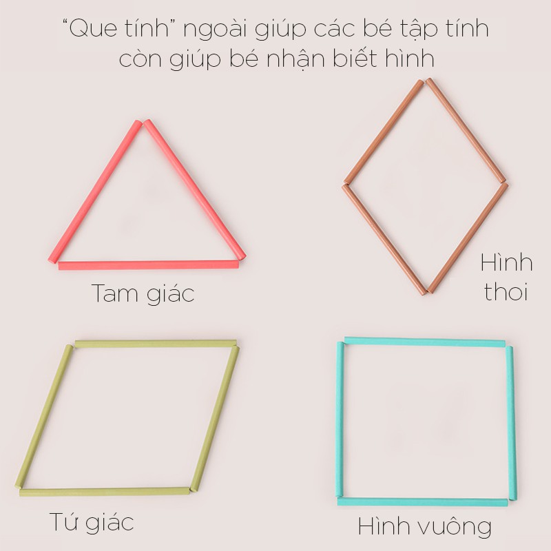Bộ thẻ số và que tính gỗ