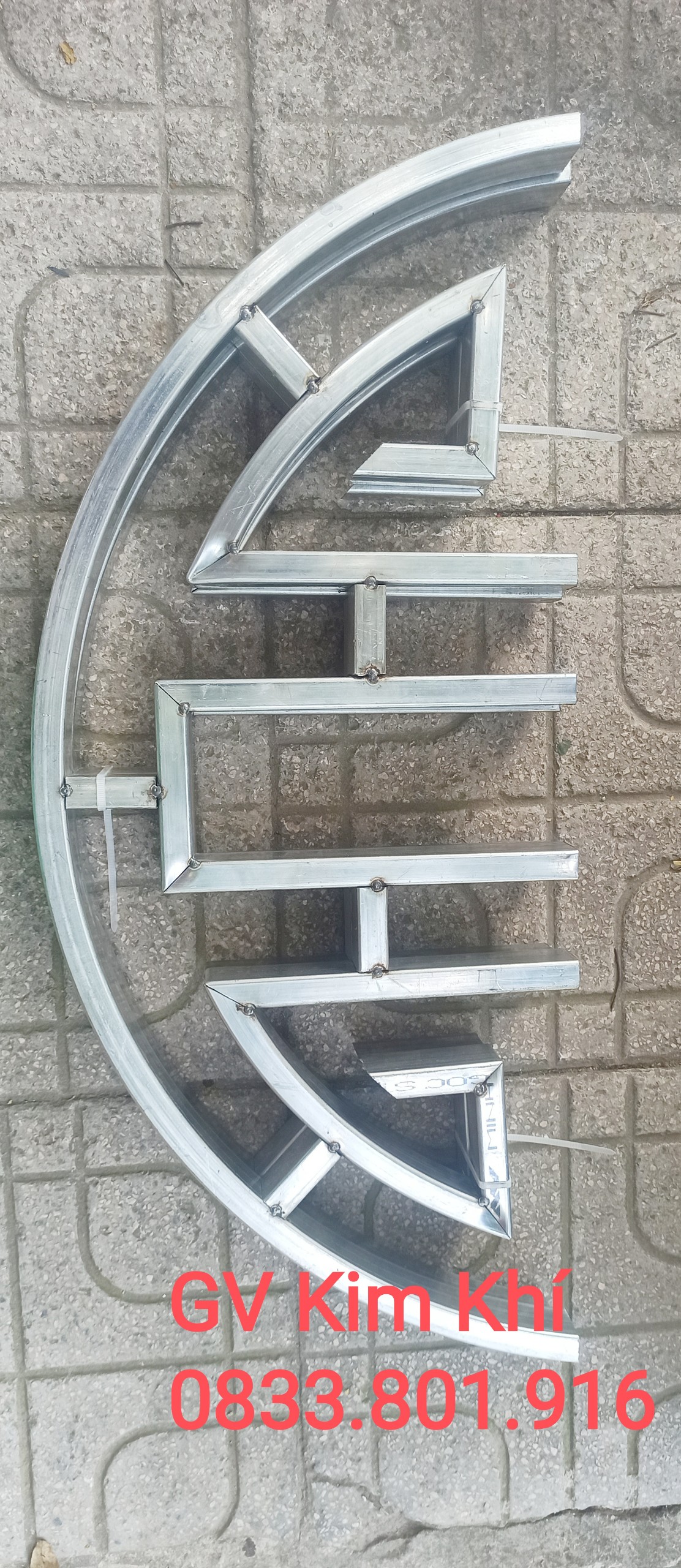 Chữ thọ sắt hộp, 20x40cm, đường kính 80cm, hoa chữ thọ dành cho cửa cổng, mạ kẽm, giá tốt