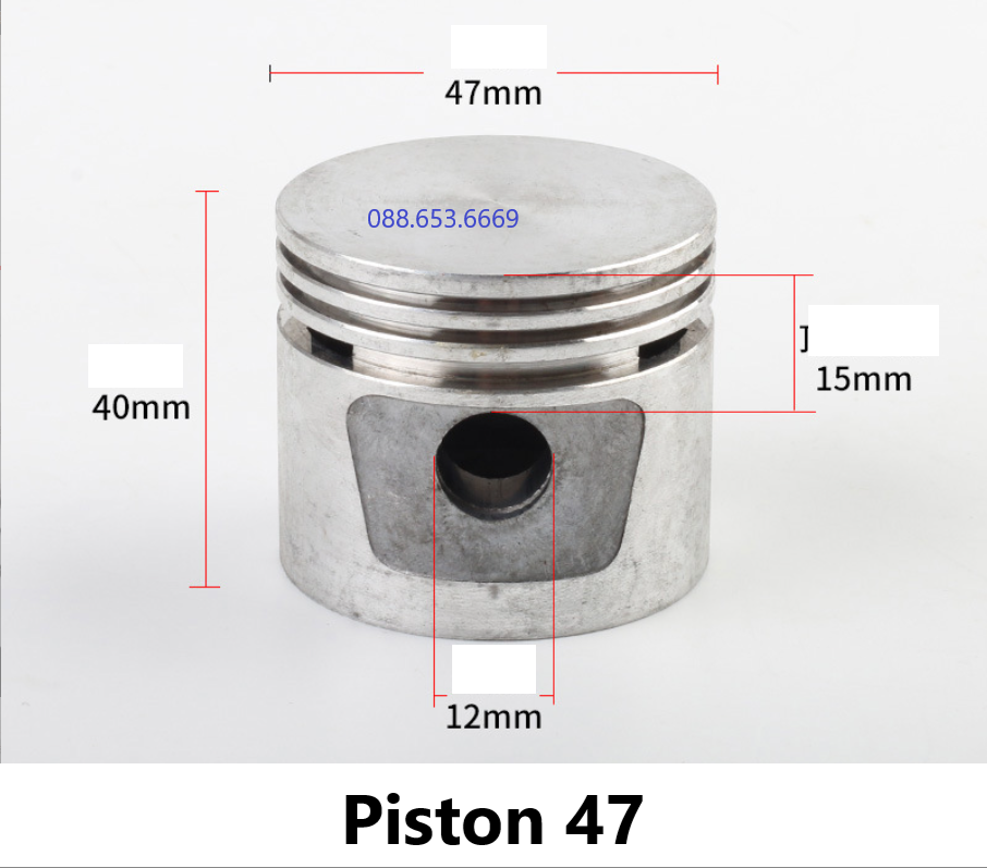 Bạc hơi 47mm trong máy nén khí chạy trực tiếp/ Pittong kèm xéc măng của máy hơi nòng 47