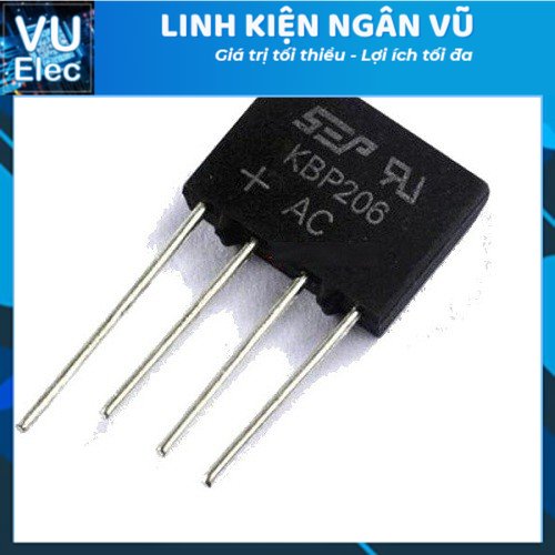 Diode Cầu 2A 600V KBP206 Vuông