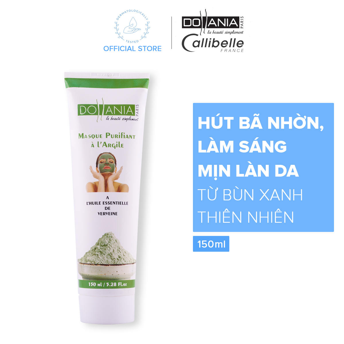 Mặt nạ tinh chất đất sét thiên nhiên Dollania 150ml